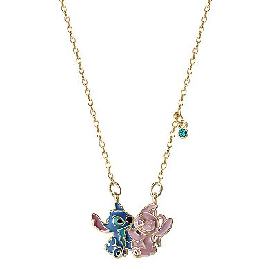 Disney's Lilo & Stitch Angel 18k Gold Flash Plated Enamel Necklace