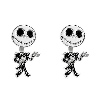 Disney's The Nightmare Before Christmas Jack Skellington Silver Plated Front Back Earrings