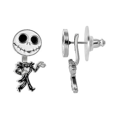 Disney's The Nightmare Before Christmas Jack Skellington Silver Plated Front Back Earrings