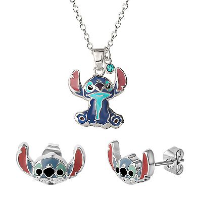 Disney's Lilo & Stitch Stud Earring & Pendant Necklace Set
