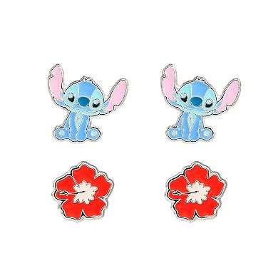 Disney's Lilo & Stitch Silver Plated Stud Earring Set