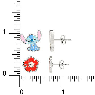 Disney's Lilo & Stitch Silver Plated Stud Earring Set