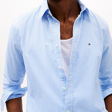 Men's Tommy Hilfiger Flex Poplin Gingham Long Sleeve Shirt