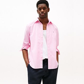 Men's Tommy Hilfiger Flex Poplin Gingham Long Sleeve Shirt