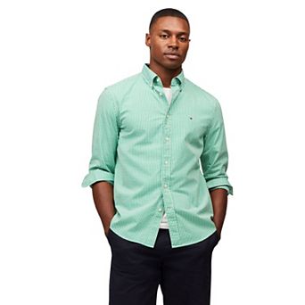 Men's Tommy Hilfiger Flex Poplin Gingham Long Sleeve Shirt
