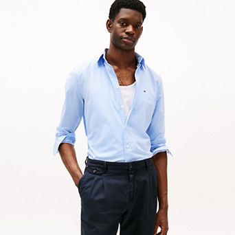 Men's Tommy Hilfiger Flex Poplin Gingham Long Sleeve Shirt