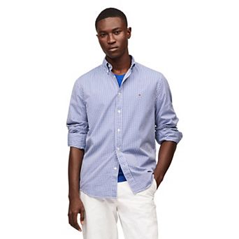 Men's Tommy Hilfiger Flex Poplin Gingham Long Sleeve Shirt