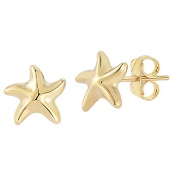 LUMINOR GOLD 14k Gold Starfish Stud Earrings