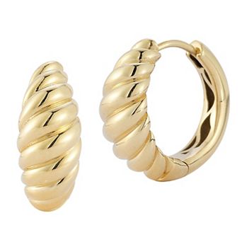 LUMINOR GOLD 14k Gold Bold Twist Hoop Earrings