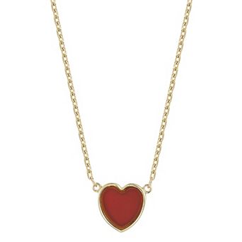 LUMINOR GOLD 14k Gold Carnelian Heart Necklace