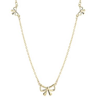 LUMINOR GOLD 14k Gold Bow Station Necklace