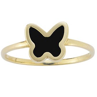 LUMINOR GOLD 14k Gold Onyx Butterfly Ring