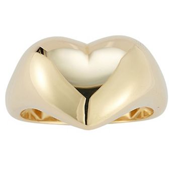 LUMINOR GOLD 14k Gold Puff Heart Signet Ring