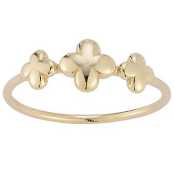LUMINOR GOLD 14k Gold Tri Clover Ring