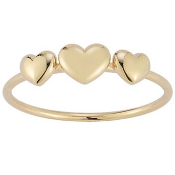 LUMINOR GOLD 14k Gold Tri Heart Ring