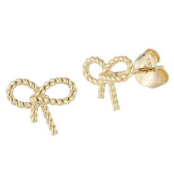 LUMINOR GOLD 14k Gold Bow Stud Earrings