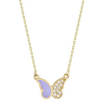 LUMINOR GOLD 14k Gold Butterfly Diamond Accent Necklace