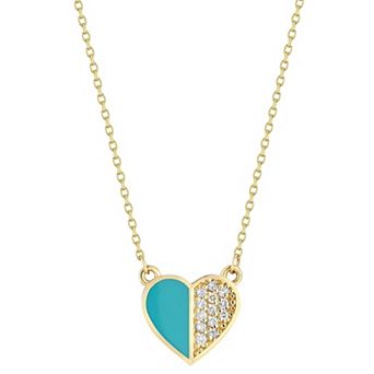 LUMINOR GOLD 14k Gold Heart Diamond Accent Necklace