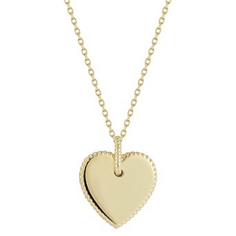 LUMINOR GOLD 14k Gold Heart Twist Border Pendant Necklace