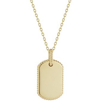 LUMINOR GOLD 14k Gold Tag Twist Border Pendant Necklace