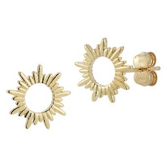 LUMINOR GOLD 14k Gold Sun Stud Earrings