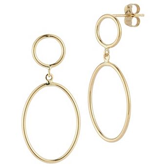LUMINOR GOLD 14k Gold Oval Drop Earrings