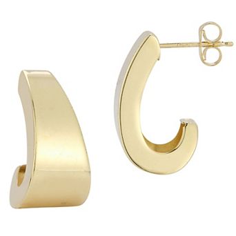 LUMINOR GOLD 14k Gold Bold J-Hoop Earrings