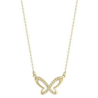 LUMINOR GOLD 14k Gold Diamond Accent Butterfly Necklace