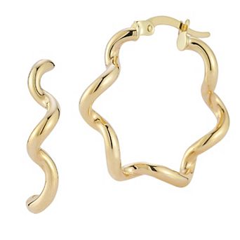LUMINOR GOLD 14k Gold Twist Hoop Earrings