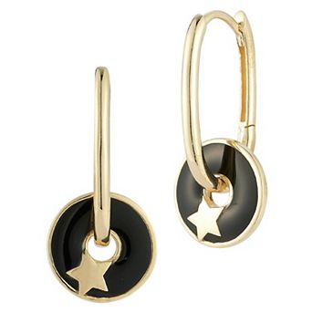LUMINOR GOLD 14k Gold Enamel Disk Earrings
