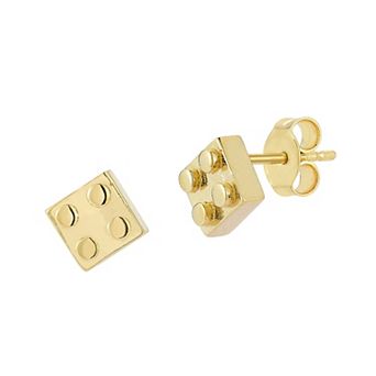 LUMINOR GOLD 14k Gold Building Brick Stud Earrings