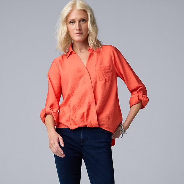 送料無料 通販  Vera Vera Simply Women's Wang Shirt Surplice Tシャツ(半袖+袖なし)