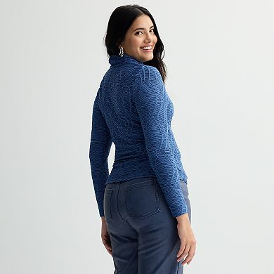Women's INTEMPO™ Long Sleeve Mockneck Textured Top