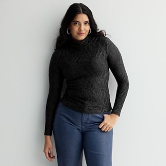 Women's INTEMPO™ Long Sleeve Mockneck Textured Top