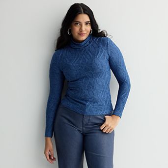 Women's INTEMPO™ Long Sleeve Mockneck Textured Top