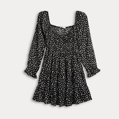 Women's Liberty Love Long Sleeve Lurex Tie Front Dress