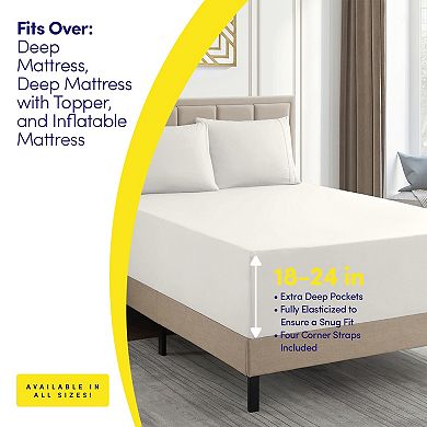 Sweet Home Collection 1500 Series Extra Deep Pocket Sheet Set with Pillowcases