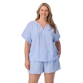 Plus Size Draper James 2 pc Seersucker Short Sleeve Pajama Top & Pajama Shorts Set