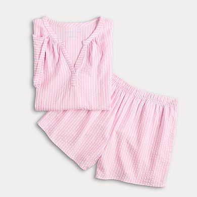 Women's Draper James 2-Piece Seersucker Short Sleeve Pajama Top & Pajama Shorts Set