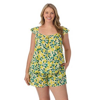 Plus Size Draper James 2 pc Woven Pajama Tank Top & Pajama Boxers Set