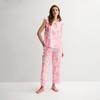 Women's Draper James 2 pc Woven Pajama Tank Top & Pajama Pants Set