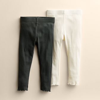 Girls 4-12 Little Co. by Lauren Conrad 2-Pack Lettuce Edge Leggings