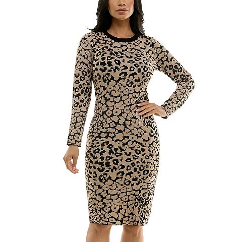 Женские платья Nina Leonard Women's Nina Leonard Knee-Length Sheath Sweater Dress