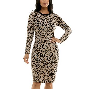 Women's Nina Leonard Knee-Length Sheath Sweater Dress