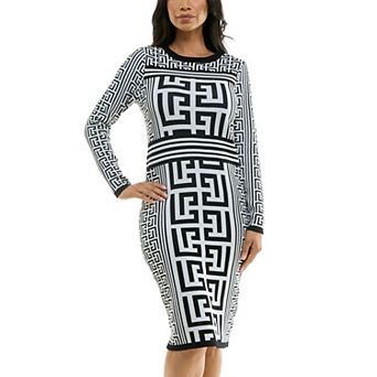 Women's Nina Leonard Knee-Length Sheath Sweater Dress