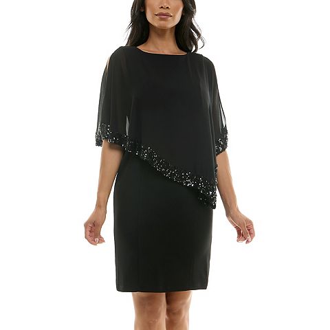 Женские платья Nina Leonard Women's Nina Leonard Popover Chiffon Shift Dress