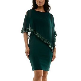Women's Nina Leonard Popover Chiffon Shift Dress