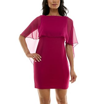 Women's Nina Leonard Popover Chiffon Sheath Dress