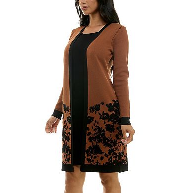 Women's Nina Leonard 2-pc. Sweater & Midi Shift Dress Set