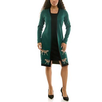 Women's Nina Leonard 2 pc Sweater & Midi Shift Dress Set